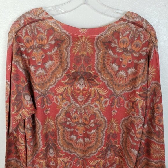 Soft Surroundings Bohemian Paisley Floral Print Knit Top Pullover size 1X - Picture 8 of 10